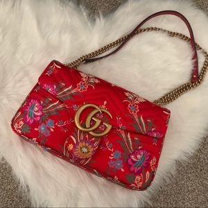 Rare Jacquard Floral Gucci Marmont purse